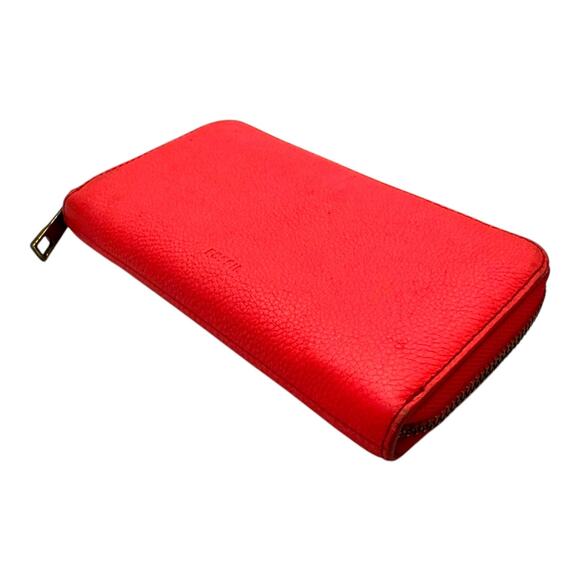 Fossil Zip Around Pebbled Leather Wallet Pink - Picture 5 of 10